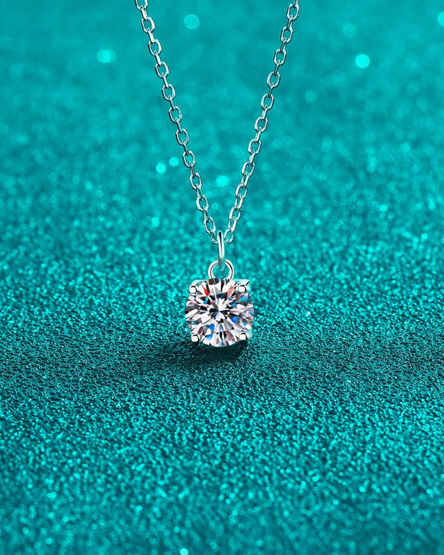1 Carat Moissanite 925 Sterling Silver Necklace 