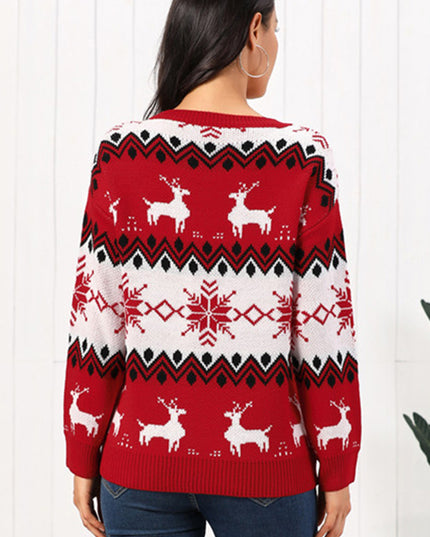 Reindeer Round Neck Sweater