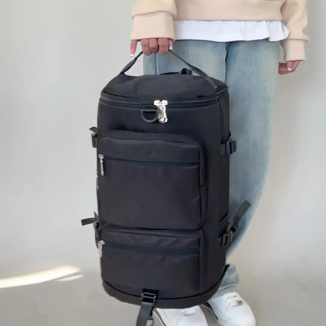 Multi Pocket Travel Backpack Bag Black One Size