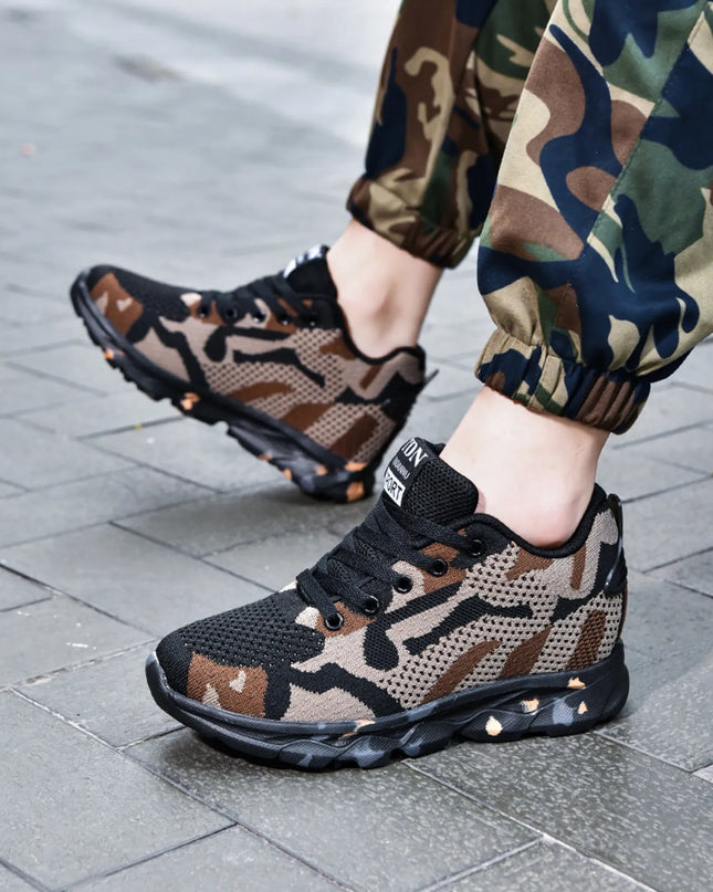 Camouflage Mesh Athletic Sneakers 