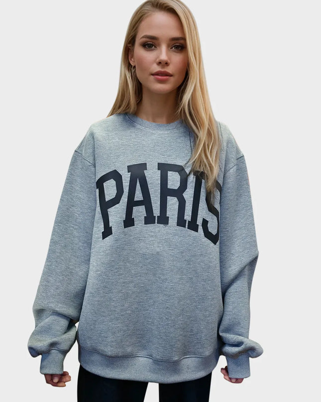 Basic Bae PARIS Round Neck Long Sleeve Air Scuba Sweatshirt