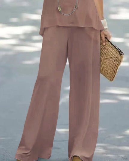 Halter Top and Wide Leg Pants Matching Set