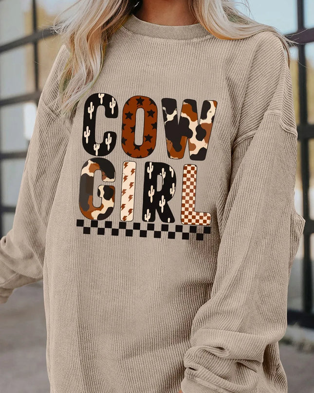 Cowgirl Graphic Long Sleeve Sweatshirt