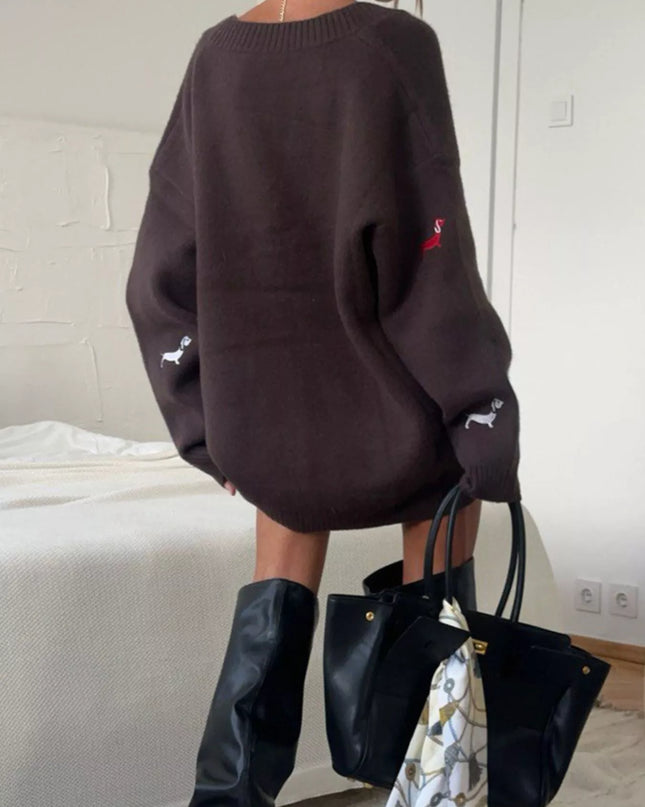 Embroidered Button Up Cardigan