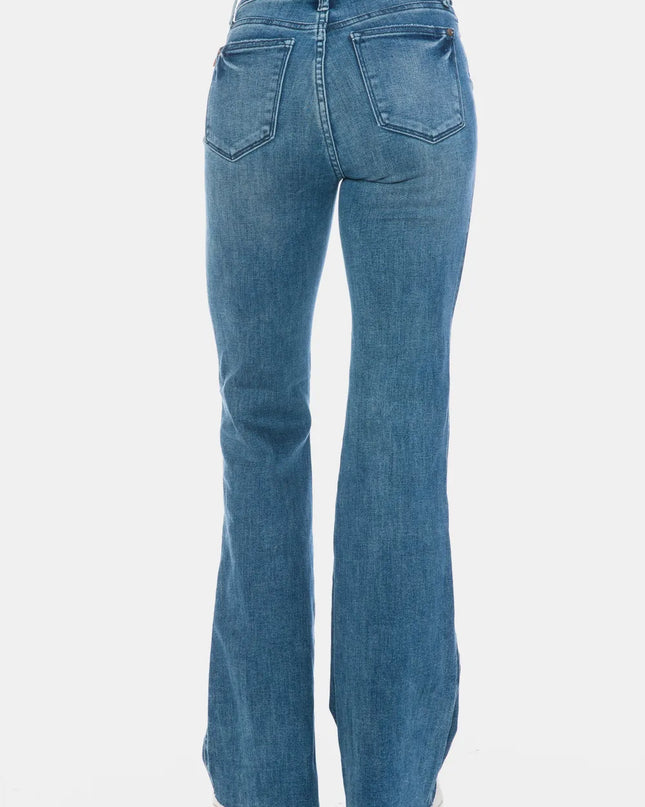 Judy Blue Full Size Tummy Control Cut Hem Flare Jeans