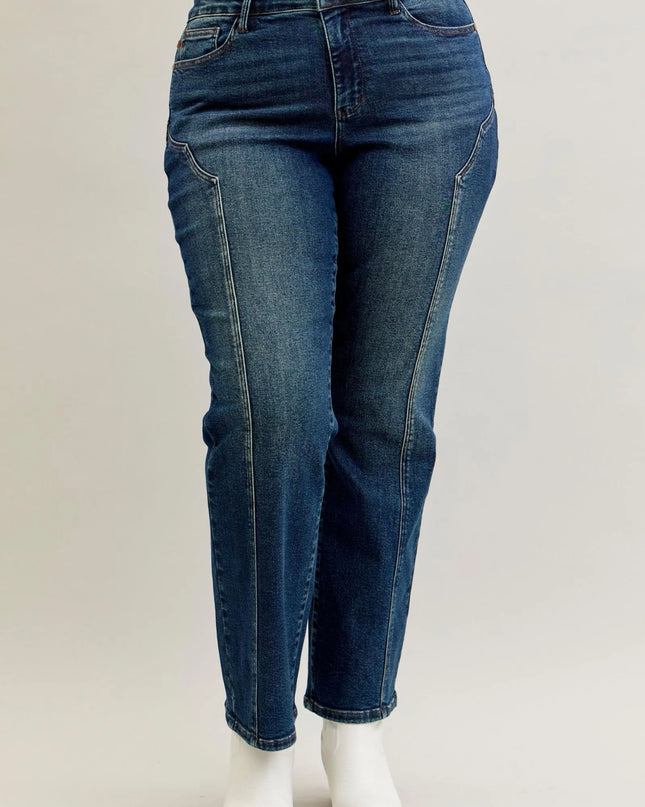 Judy Blue Full Size Seam Detail Straight Leg Jeans Plus Size