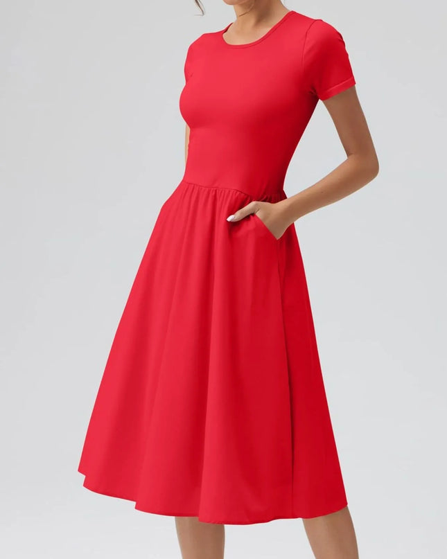 Round Neck Short Sleeve Dress