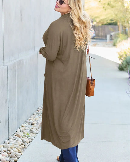Basic Bae Full Size Open Front Long Sleeve Cover Up