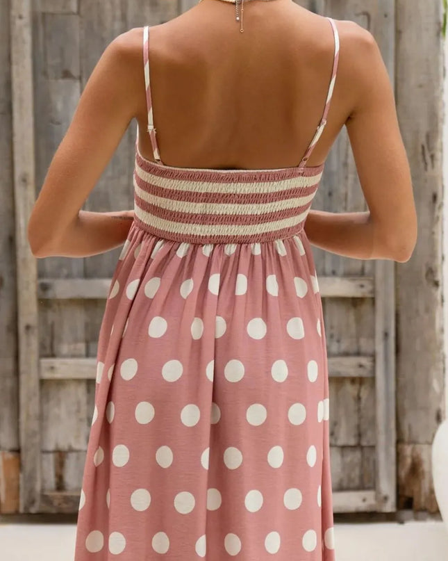 Polka Dot Square Neck Cami Dress