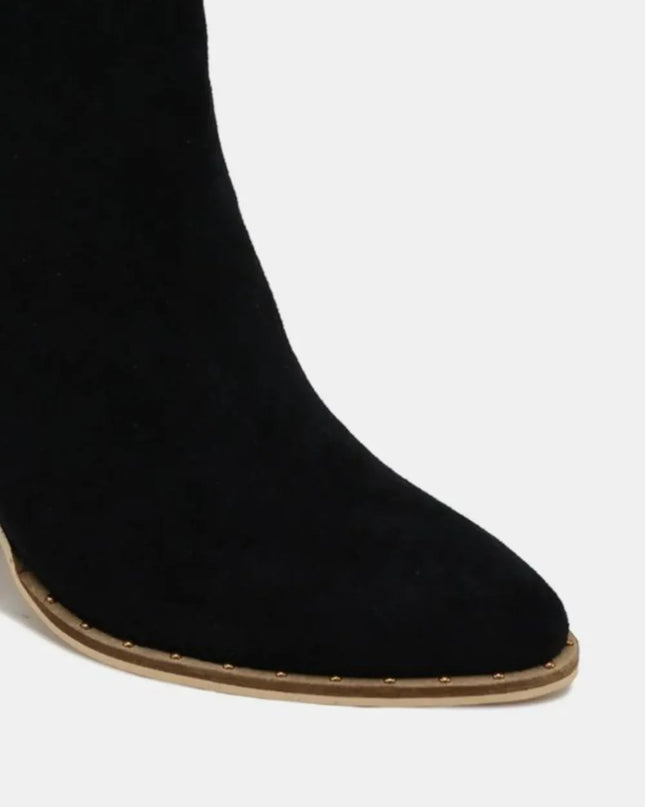 Beast Fashion Suede Point Toe Ankle Booties