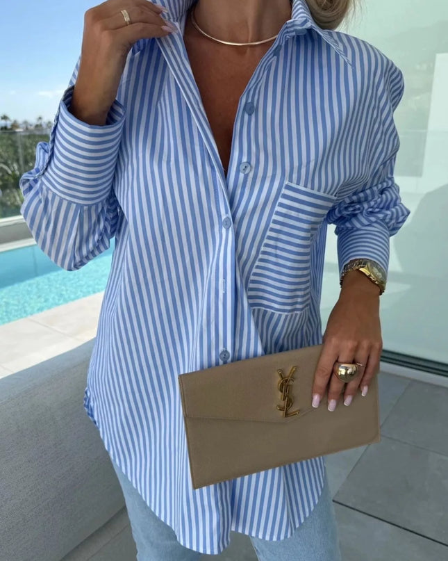 Striped Oversized Button-Down Shirt