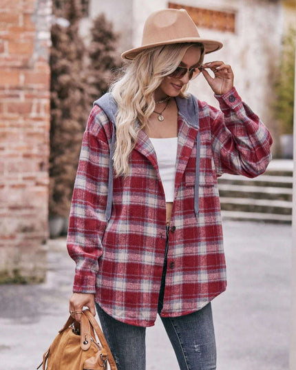 Oversized Plaid Button Up Shacket