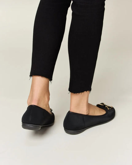 Forever Link Metal Buckle Flat Loafers