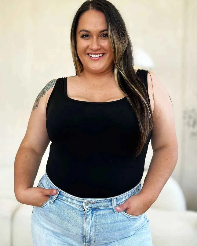 Basic Bae Full Size Square Neck Sleeveless Bodysuit