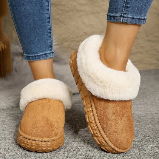 Suede Sherpa-Lined Winter Boots White