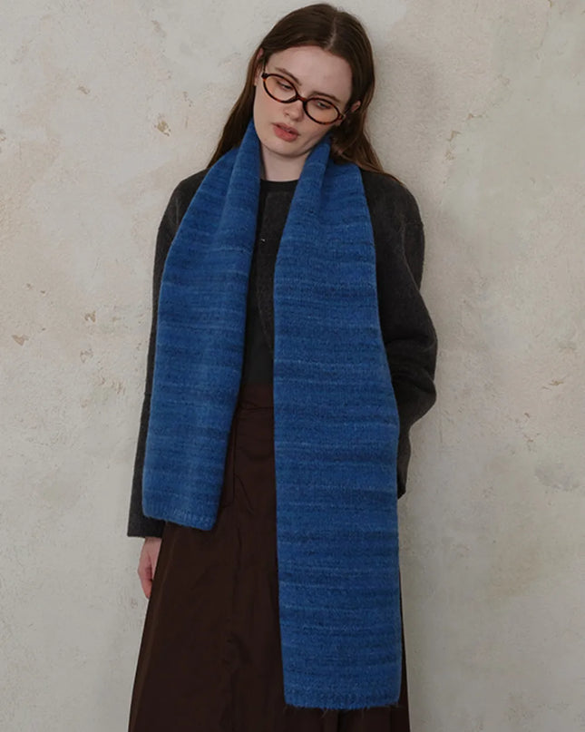 Striped Detail Knit Scarf