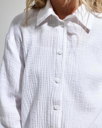 Button Up Long Sleeve Texture Shirt