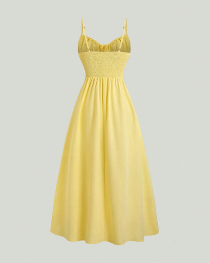 Smocked Back Slit Cami Dress