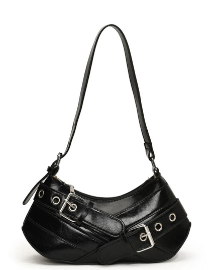 PU Leather Buckle Shoulder Bag 