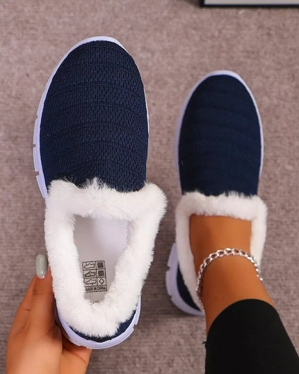 Breathable Mesh Fuzzy Slip-Ons