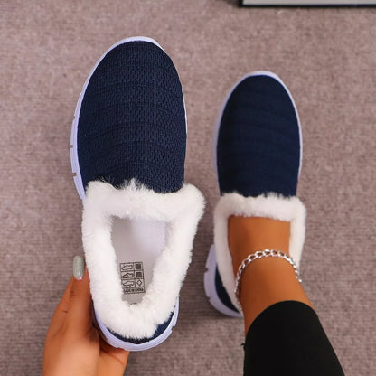 Breathable Mesh Fuzzy Slip-Ons