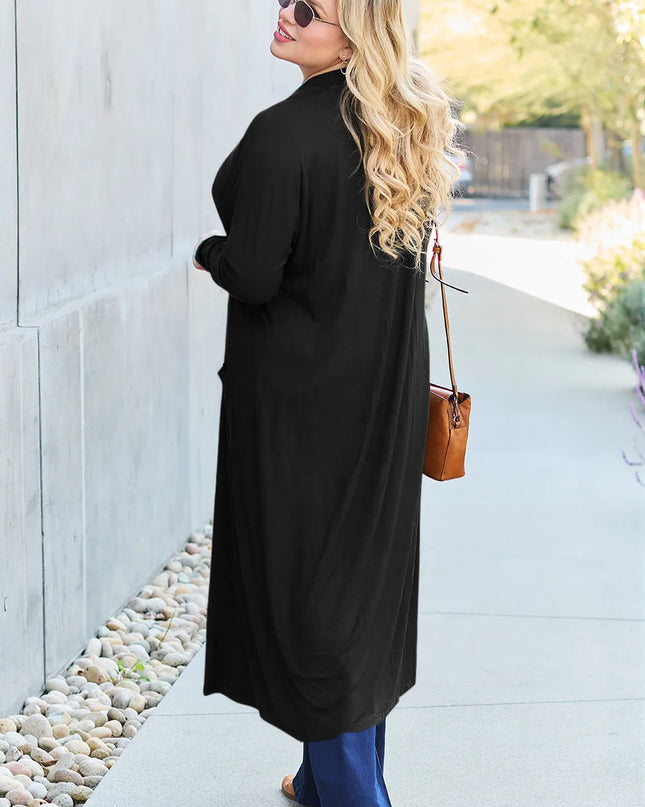 Basic Bae Full Size Open Front Long Sleeve Cover Up