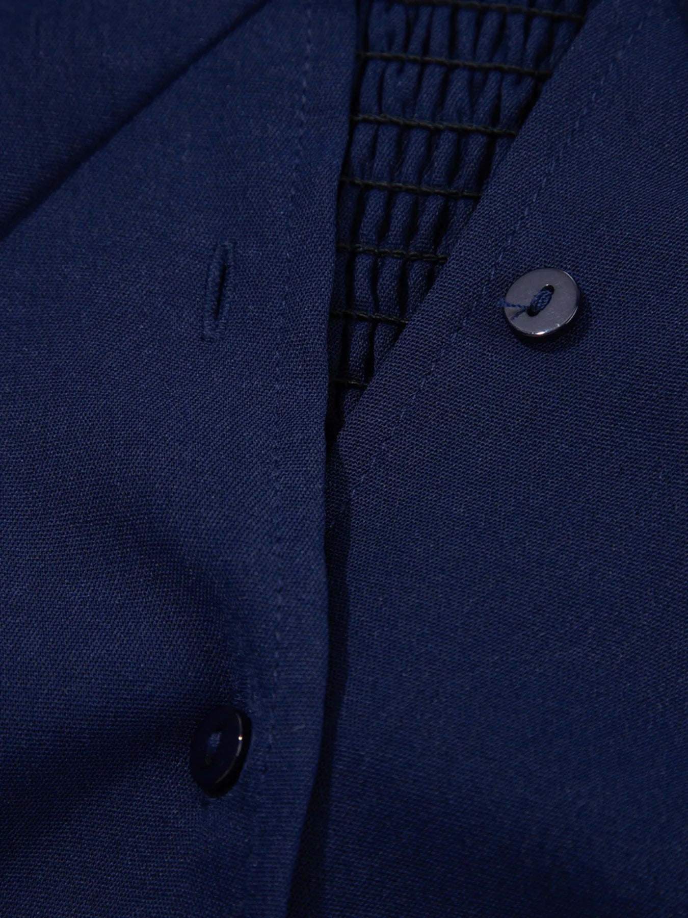 V Neck Buttoned Front Shirred Back Short Sleeve Midi Dress