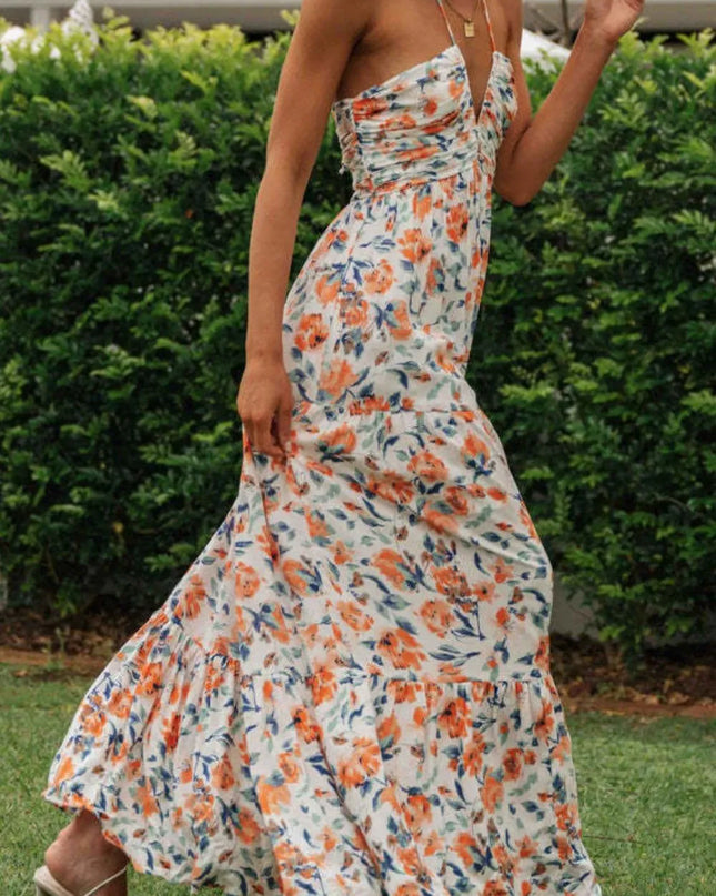 Printed Halter Neck Cami Dress