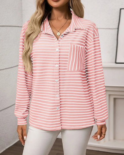 Striped Button Up Long Sleeve Shirt