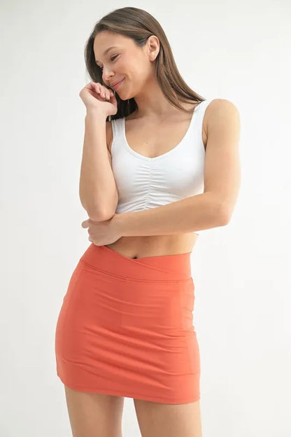 MONO B Ruched Front Active Tank WHITE