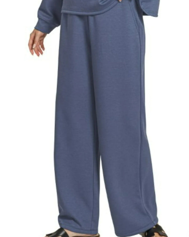 Zenana Scuba Crewneck Sweatshirt and Pants Set