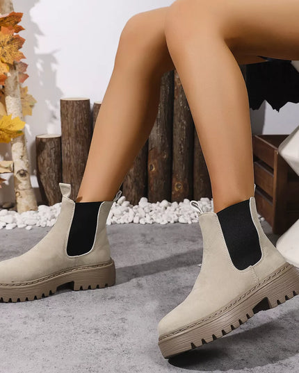 Round Toe Platform Boots