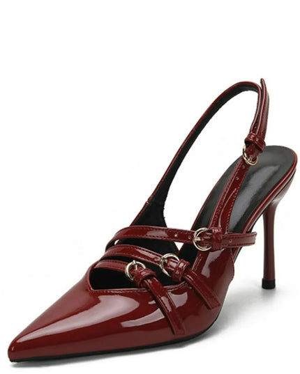 Point Toe Stiletto Slingback Pumps 