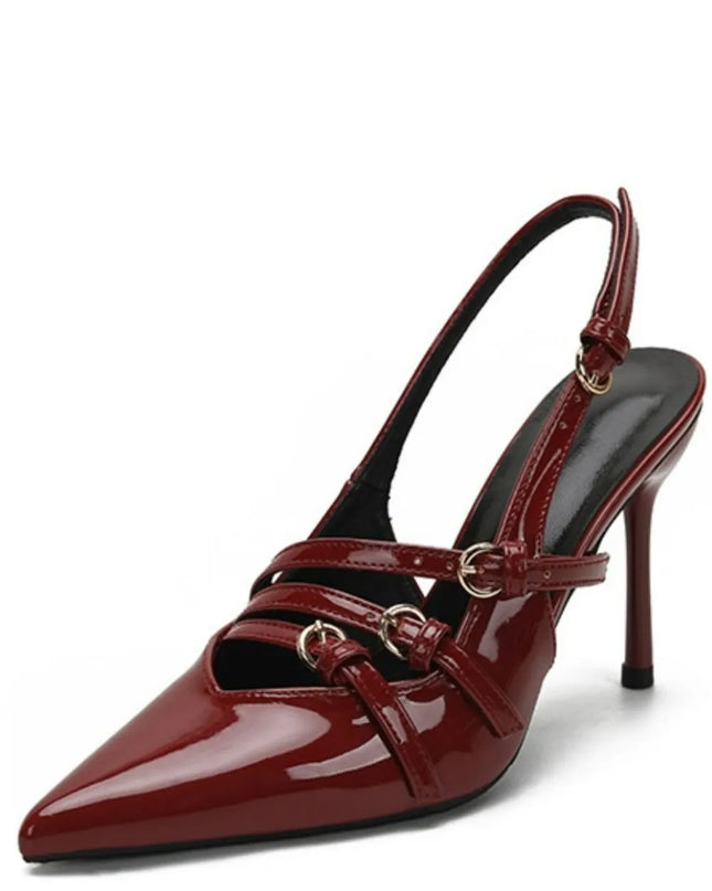 Point Toe Stiletto Slingback Pumps 