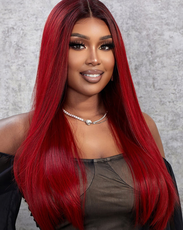 13*2" Lace Front Wigs Synthetic Straight 26" 150% Density 