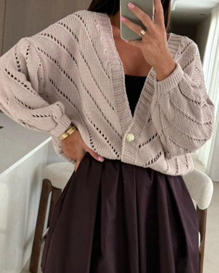 Openwork Long Sleeve Cardigan