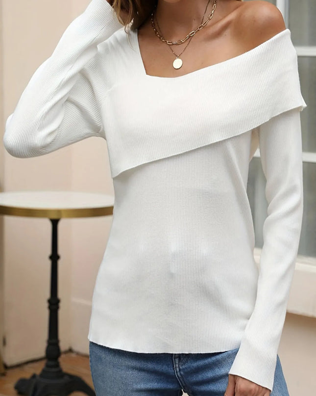 Asymmetrical One Shoulder Knit Top