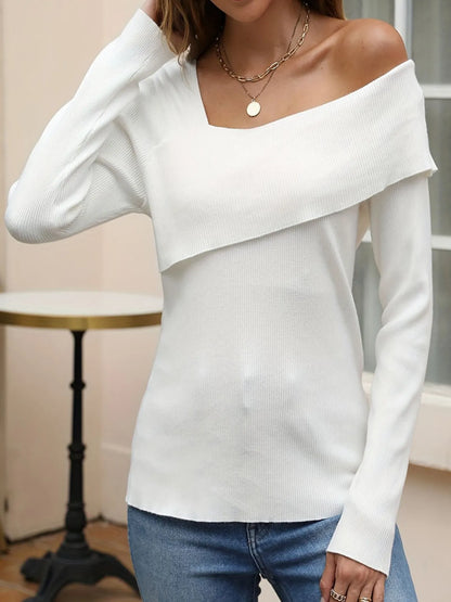 Asymmetrical One Shoulder Knit Top