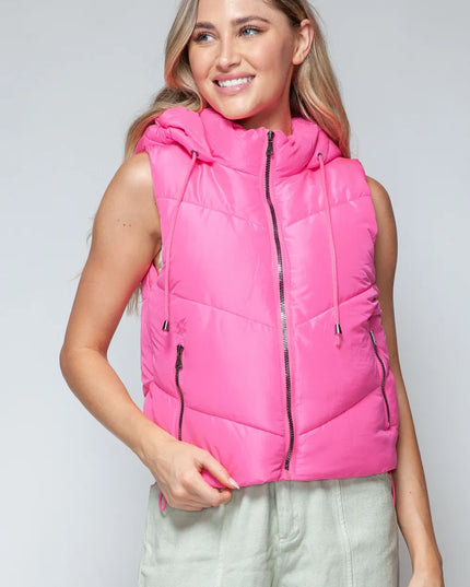 Snobbish Zip Up Quilted Hooded Vest