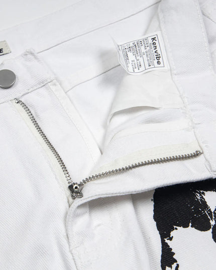 Men's Handprint Pattern Jeans