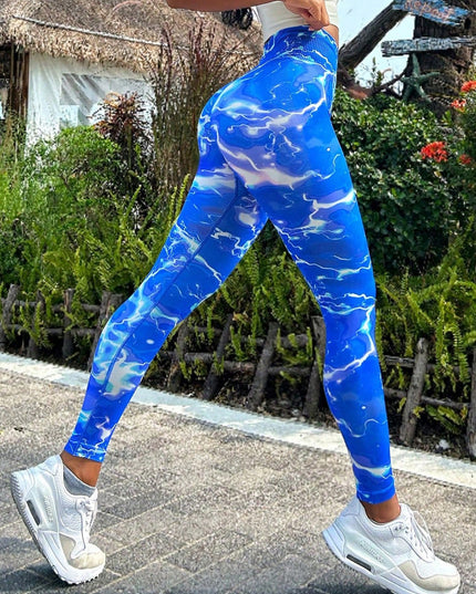 Tie-dye Slim Fit High Waistband Long Active Pants