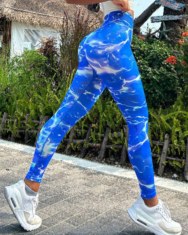 Tie-dye Slim Fit High Waistband Long Active Pants