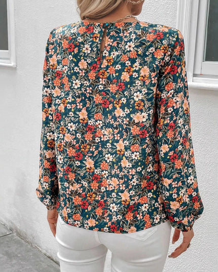 Floral Print Long Sleeve Blouse