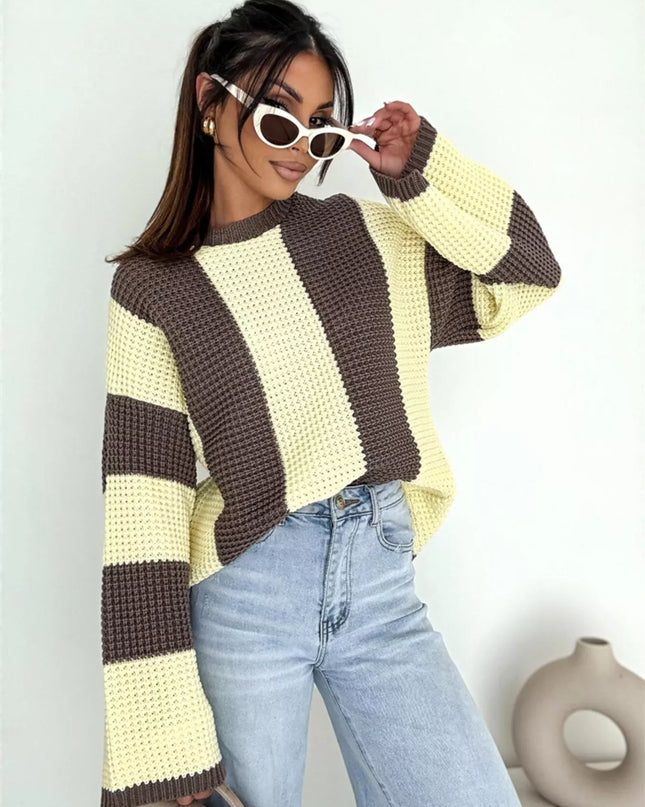 Color Block Long Sleeve Sweater