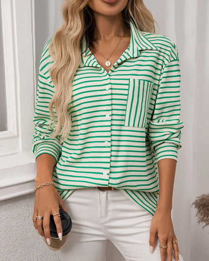 Striped Button Up Long Sleeve Shirt