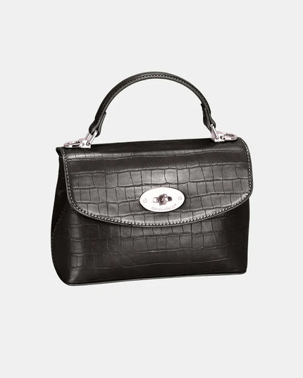 David Jones Texture PU Leather Handbag Black One Size