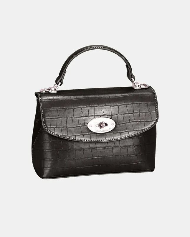 David Jones Texture PU Leather Handbag Black One Size