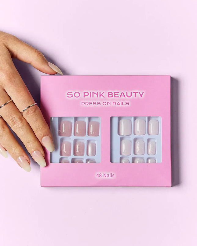 SO PINK BEAUTY Press On Nails 2 Packs Elegance One Size