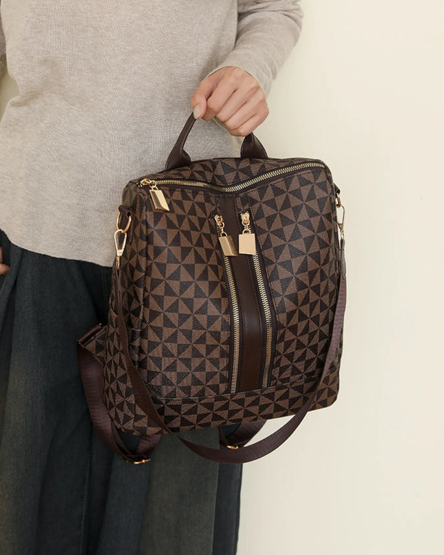 Geometric Pattern Backpack Bag