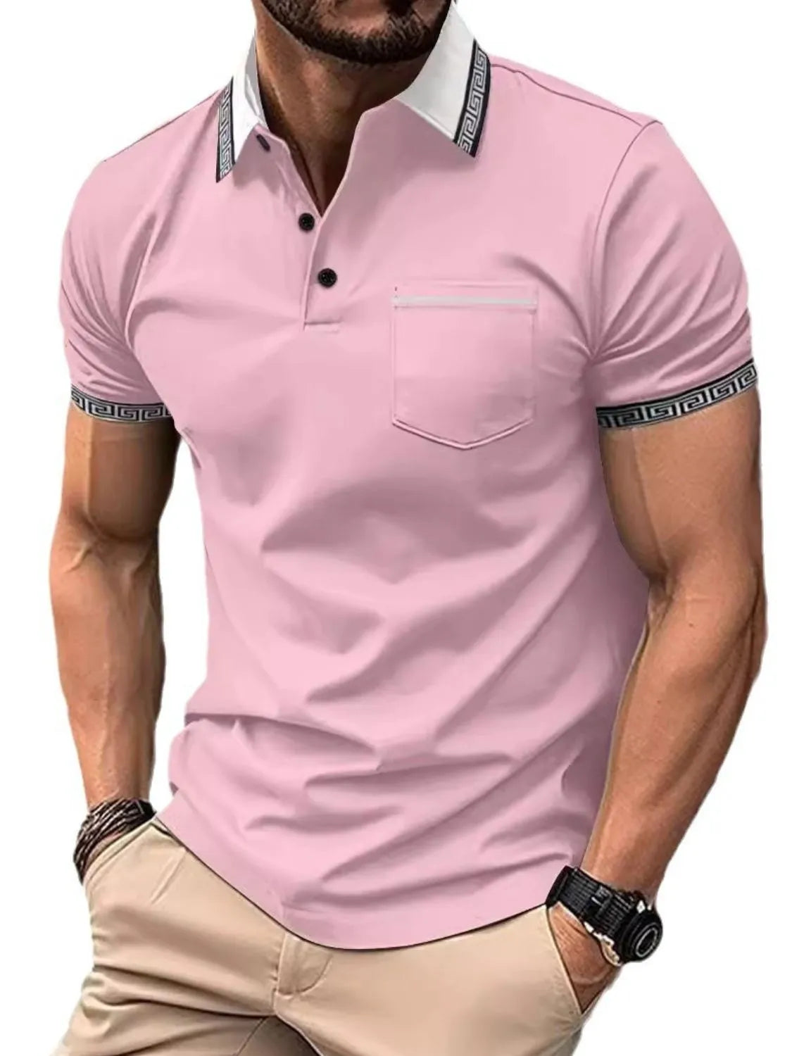 Men's Full Size Collared Neck Short Sleeve Polo Plus Size